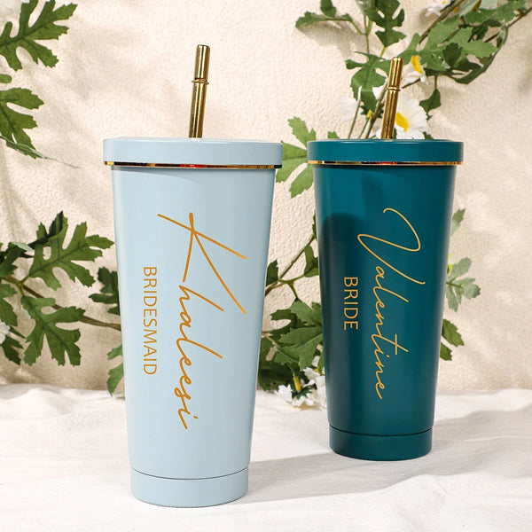 Personalised 750ml Stainless Steel Tumbler with Lid & Straw – Custom Insulated Cup for Girls' Trip, Hen Do, Travel or Party Gift – 750ml /25oz